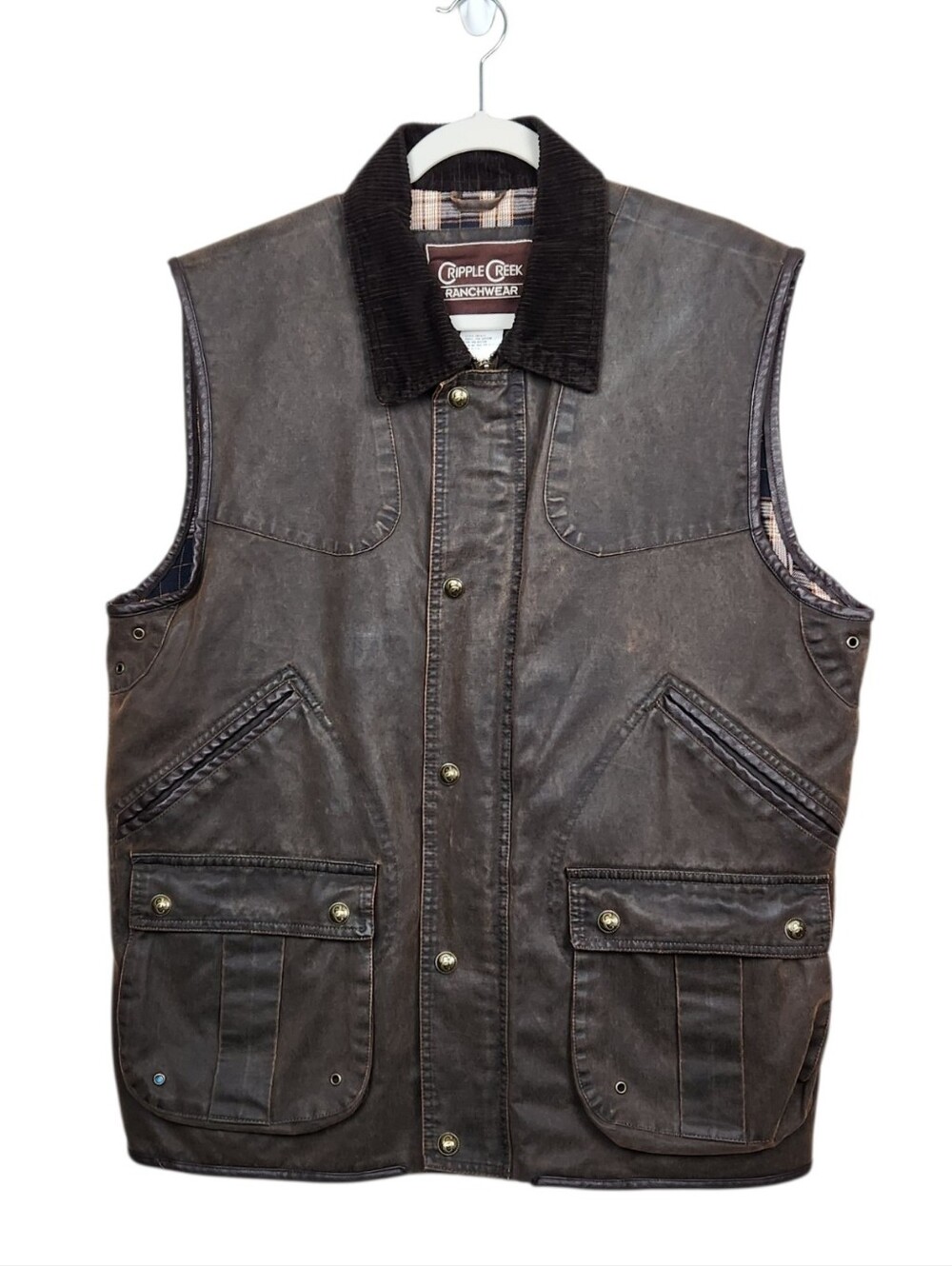 Cripple Creek Ranchwear Chocolate Enzyme Wash Concealed Carry Vest Mens Size XL
